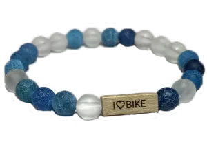 Náramek I love bike modrá bílá