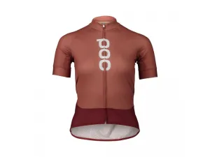 POC W's Essential Road Logo Jersey - Himalayan Salt/Garnet Red