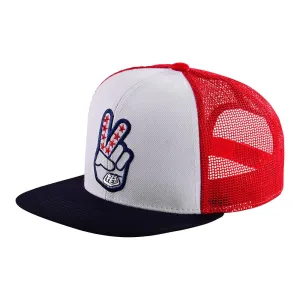 Snapback Hat - Peace Out Red/White