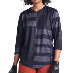 Troy Lee Designs Womens Mischief 3/4 Jersey, Split Stripe, black