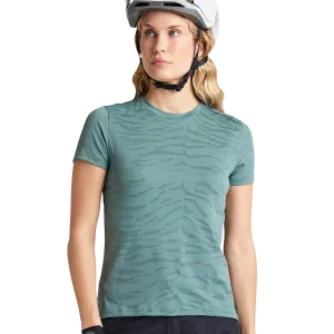 Troy Lee Designs Womens Lilium SS Jersey, Tiger Jacquard, steel green