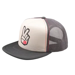 Troy Lee Designs Snapback Trucker, Peace Out, Vintage White/Carbon