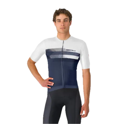 Castelli pánský cyklistický dres Simbolo bílý modrý