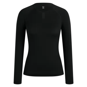 Rapha Damska koszulka rowerowa z długim rękawem z wełny Merino, czarna