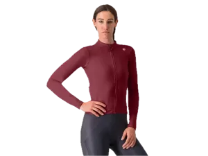 Castelli Damska koszulka Espresso Thermal Deep Bordeaux