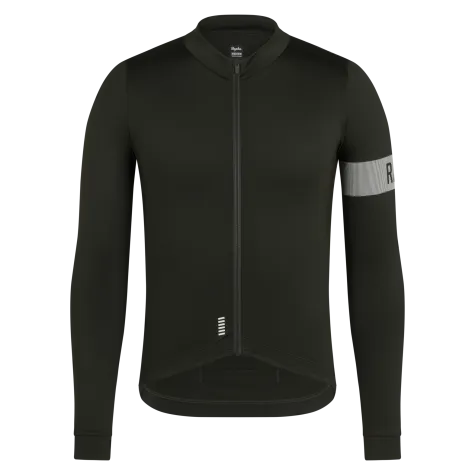 Rapha pánský cyklistický dres s dlouhým rukávem Pro Team, Bottle Green:White